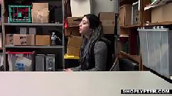 Teen stepdaughter caught shoplifting by her stepdad and fucked