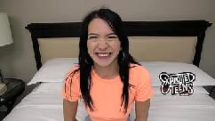 Tall brunette girl gives great head