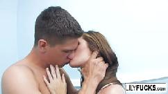 Lily decides she wants to take on a huge cock and bruce is happy to help her out