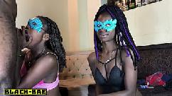 Threesome with these two brunette african girls