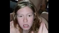 Shortstopp couldnt swallow it all so a face fucked her