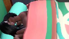 Stepbrother visits stepsister at night and lays next to her in bed giving blowjob then gets fucked