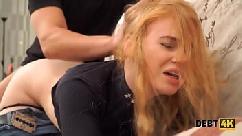 Debt4k girl has no money to pay a debt and the collector fucks her
