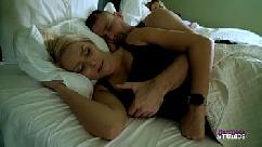 Stepdaughter rests in her stepparents bed and fucks