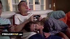 Two step mom s let stepson and his friend freeuse them