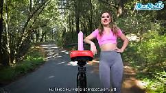 Sexy paige owens has her first anal dildo bike ride