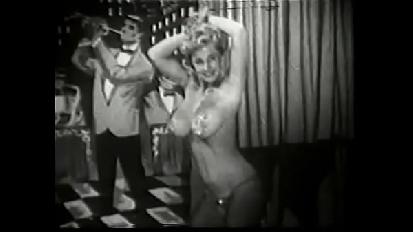 Sexy vintage babe with giant tits on stage shaking her nice big ass