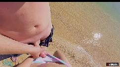 Omg stranger cum in my panties on the beach