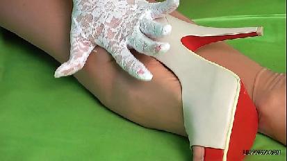 Sexy milf lilywow in thinnest nude vintage stockings and hot stilettos