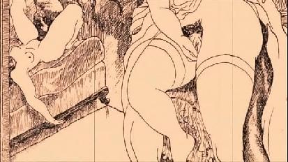Vintage erotic drawing