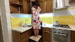 Looked under the skirt and stepmom gave her a blowjob and gave her ass