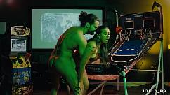 Beautiful latina milf jolla gets fucked while shooting hoops at her friend s game room