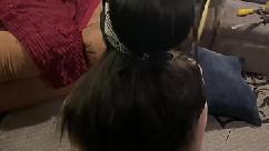 I get so turned on by his dick getting hard in my mouth i had to take care of myself before i finished him blindfolded