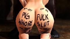 Blonde anal whore can t get enough black cock up her big booty hole