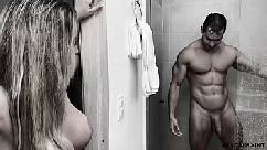 She caught him in the shower