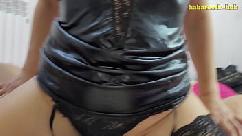 Beautiful busty housewife cums with hot mistress