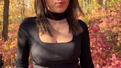 A quick outdoor blowjob with stepsister