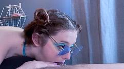 My manager wanted a blowjob on camera so i deepthroat him till he throatpies me