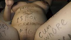 Slutty teen girl wanna get pregnant by random cumshot in gangbang 