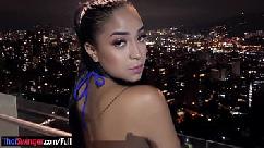 Colombian teen amateur with a big ass pov blowjob and fucked on a balcony